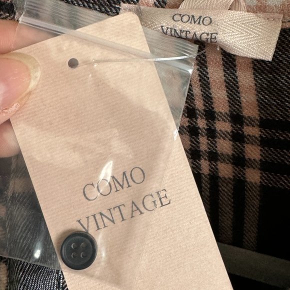 NWT! Como Vintage Soft Flannel Shirt in Sand Black Plaid - Picture 3 of 8